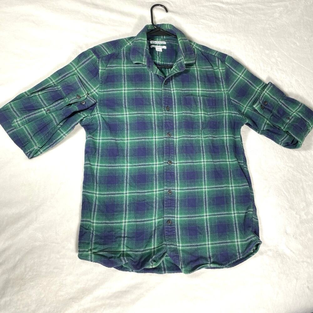 Amazon Essentials Green Plaid Flannel Shirt Men’s S